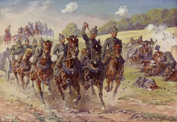 German Hussar Battery Under Enemy Fire