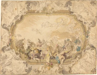 A Ceiling with Apollo Presiding over Military and Historical Learning