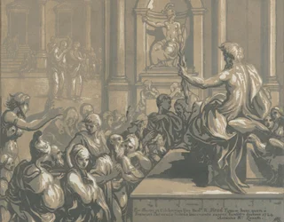 Saint John the Evangelist preaching in a temple