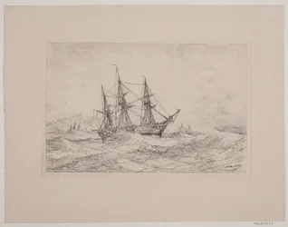A Frigate Ship off the Norwegian Coast