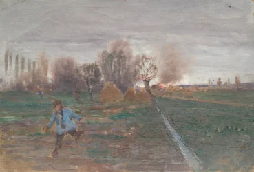 Landscape with Burning Farmstead