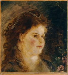 Girl with Pearl Necklace in Hair