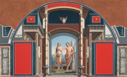 Wall painting from a Roman house on the grounds of the Villa Negroni in Rome, Bacchus and Ariadne. 1783