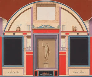 Mural from a Roman house on the grounds of the Villa Negroni in Rome, statue of Adonis. Around 1801 (?)