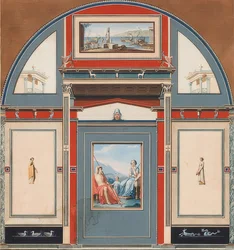 Wall painting from a Roman house on the grounds of the Villa Negroni in Rome, Venus and Adonis. 1781