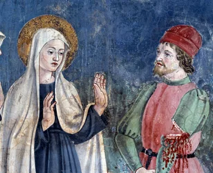 Life of St. Francesca Romana: On Her Return of St. John Lateran, the Saint Heals a Man with a Cut Arm (detail)