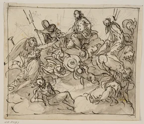 Allegorical Composition with Venice Surrounded by Two Sea-Gods, Fame and Other Figures
