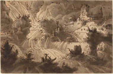 Mountain Torrents Flooding a City