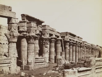 Philae, view from the southeast of the West Colonnade at the Temple of Isis