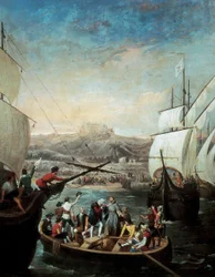 Departure of the Three Caravels of Christopher Columbus
