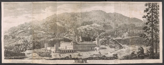 Large view of the monastery amidst the Appenine forests