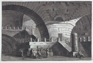 Stage Design, Prison Interior with the Death of Socrates