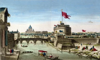 Rome, A View of the Tiber with the Castel Sant