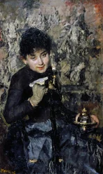 Woman with inkwell