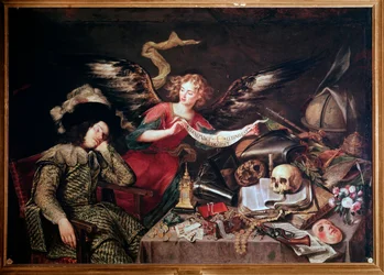 An Angel Shows the Dream of a Sleeping Knight