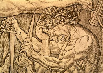 The Battle of the Ten Nudes (detail)