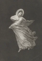 A Bacchante Wearing Flowing Drapery, Looking Down, Right Arm Bent and Left Arm..., ca. 1795-1847