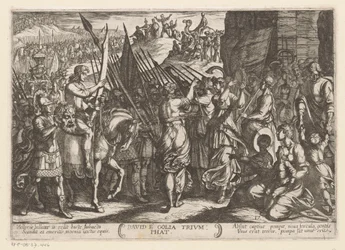 David Returns Triumphant with the Head of Goliath (Old Testament Battle Scenes)