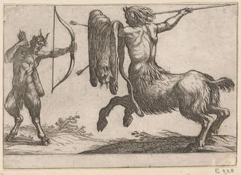 A Centaur Attacking a Satyr (Fighting Animals)