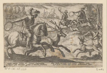 Hunters Catching Deer with Ropes