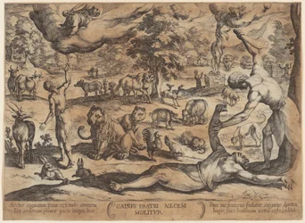 Cain Kills Abel, Plate 1 from the Series "Battles of the Old Testament"