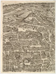 Plan of the City of Rome. Part 3 with the Santa Maria Maggiore, the Pantheon and Trajan