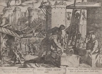The Israelites Rebuilding the Walls of Jerusalem, from 