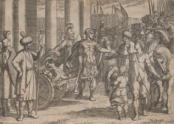 Alexander Cutting the Gordian Knot, from The Deeds of Alexander the Great (Plate 2)