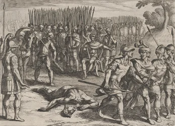 Plate 3: Claudius Civilis Arrested and his Brother Paulus Beheaded, from The War of the Romans
