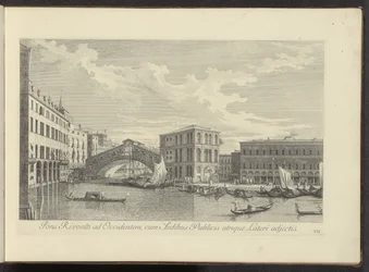View of the Grand Canal, Palazzo dei Camerlenghi and the Rialto Bridge in Venice