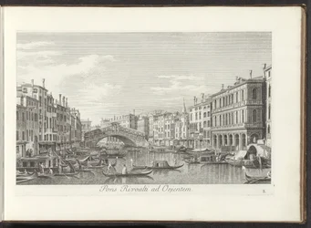 View of the Grand Canal and the Rialto Bridge in Venice