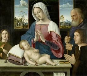Virgin and Child with Saint Joseph and Donor (centre panel of the Withypool Triptych)