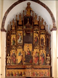 Polyptych of the Poem of Redemption and Coronation of the Virgin Mary Wood Painting by Antonello de Saliba