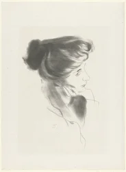 Head of a Woman Resting Her Chin on Her Hand (Study of a Woman)