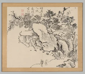 Double Album of Landscape Studies after Ikeno Taiga, Volume 2 Leaf 34, 18th Century