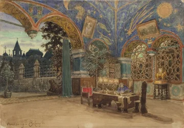 Dining Room of Prince Vasily Golitsyn. Stage Design for the Opera Khovanshchina by M. Musorgsky, 1897