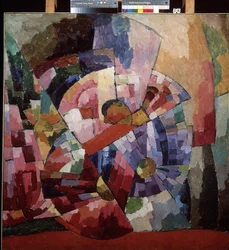 Asters. Still Life Cubist. Painting by Aristarkh Vasilyevich Lentulov (1882-1943)