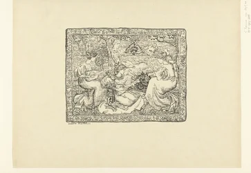Tapestry with Four Women Making Music in a Landscape (series title: L