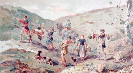 13th Century Hunting Party with Porters