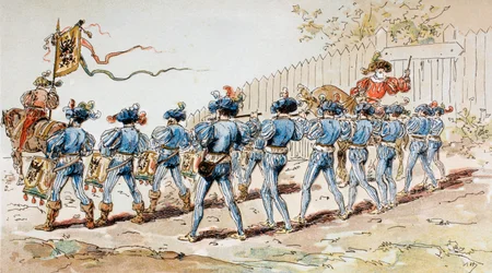 A 16th Century Marching Band with Drums and Fifes