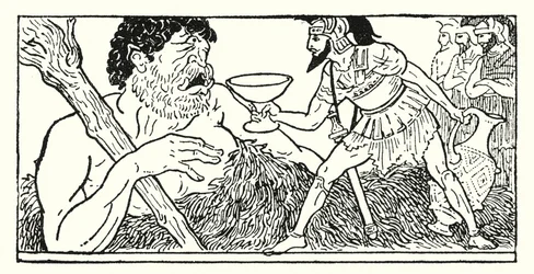 Odysseus Offering a Cup of Wine to the Giant Polyphemus