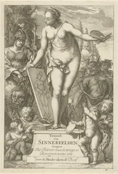 Personification of Painting on a Pedestal (Title Page of: Theatre of Emblems, Second Part)