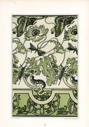 Poppy Ornament with Insect Motifs