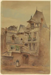 Street Scene with Medieval Houses, ca. 1885