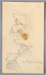 Three Sketches of a Nun Wearing a Hat