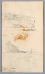 Two Sketches of Sailboats at St. Lawrence