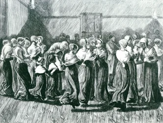 Shakers at a Meeting: the Religious Dance (illustration from The Graphic, published 14th May 1870)