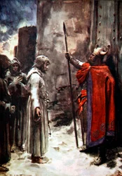 Henry IV of Germany outside the gates of Canossa, Italy, 1077, 1913