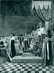 Henry VI Opening Parliament with His Mother