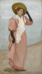 A Lady by the Sea, (A Sudden Gust of Wind)